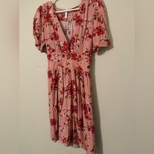 Xhilaration Pink Floral Midi Dress